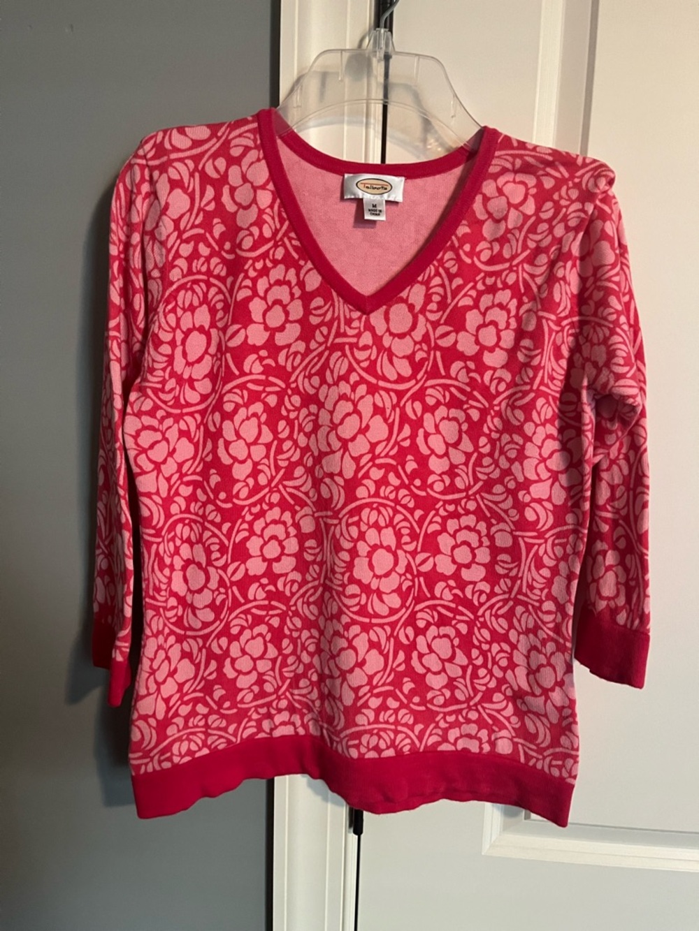 Talbots Floral V‑Neck Sweater